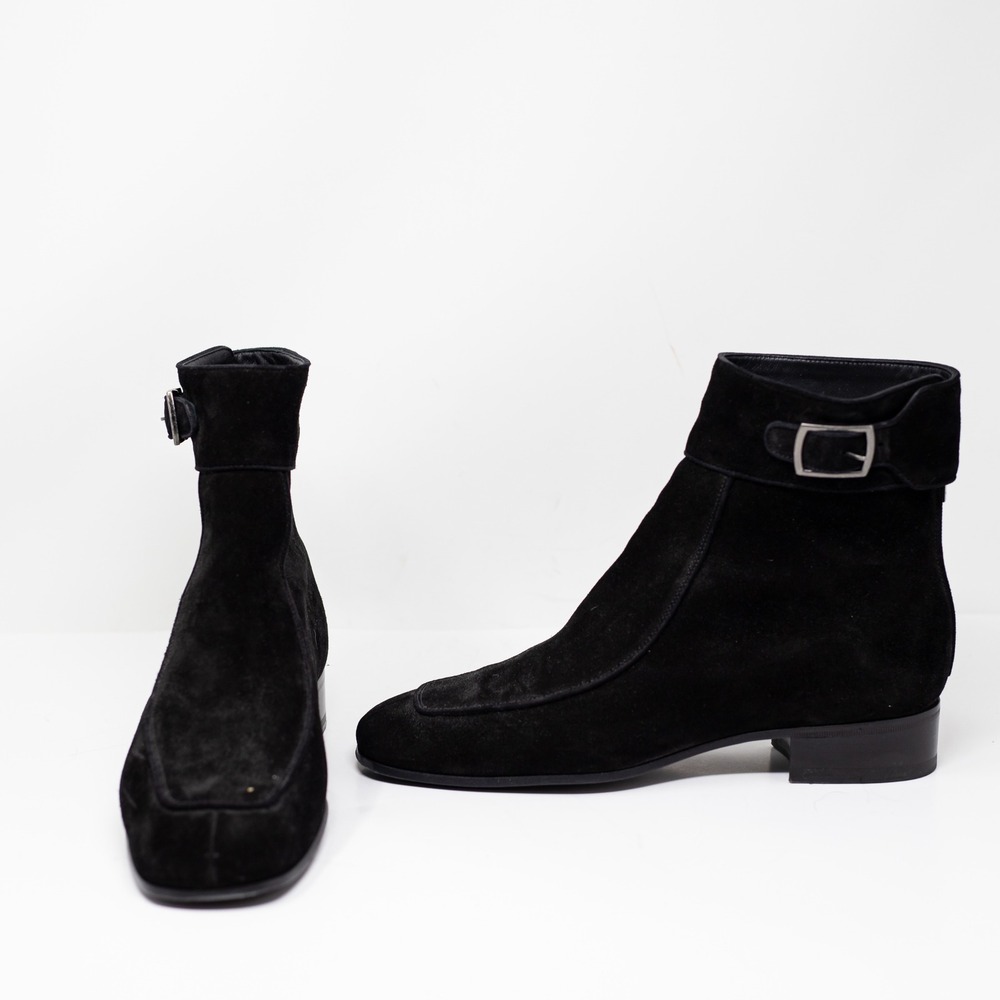 Saint Laurent Men's Miles 30 Buck Bootie Ankle Shaft Chamoise Velour Suede Shoes